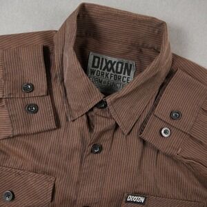 Dixxon Workforce Stripe Mens L Tall Workwear Button Front Shirt Long Sleeve